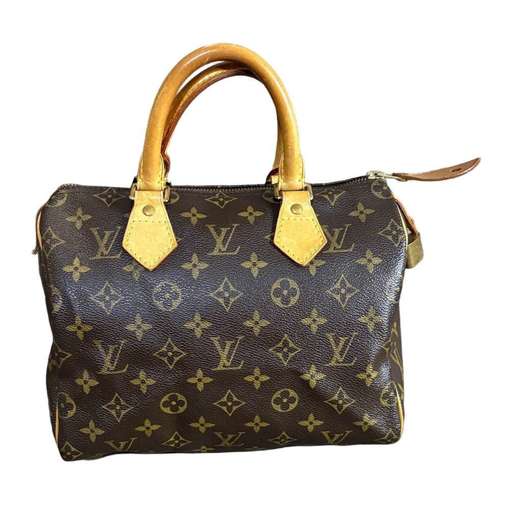 Louis Vuitton Speedy 25 Monogram Boston Bag w/ strap